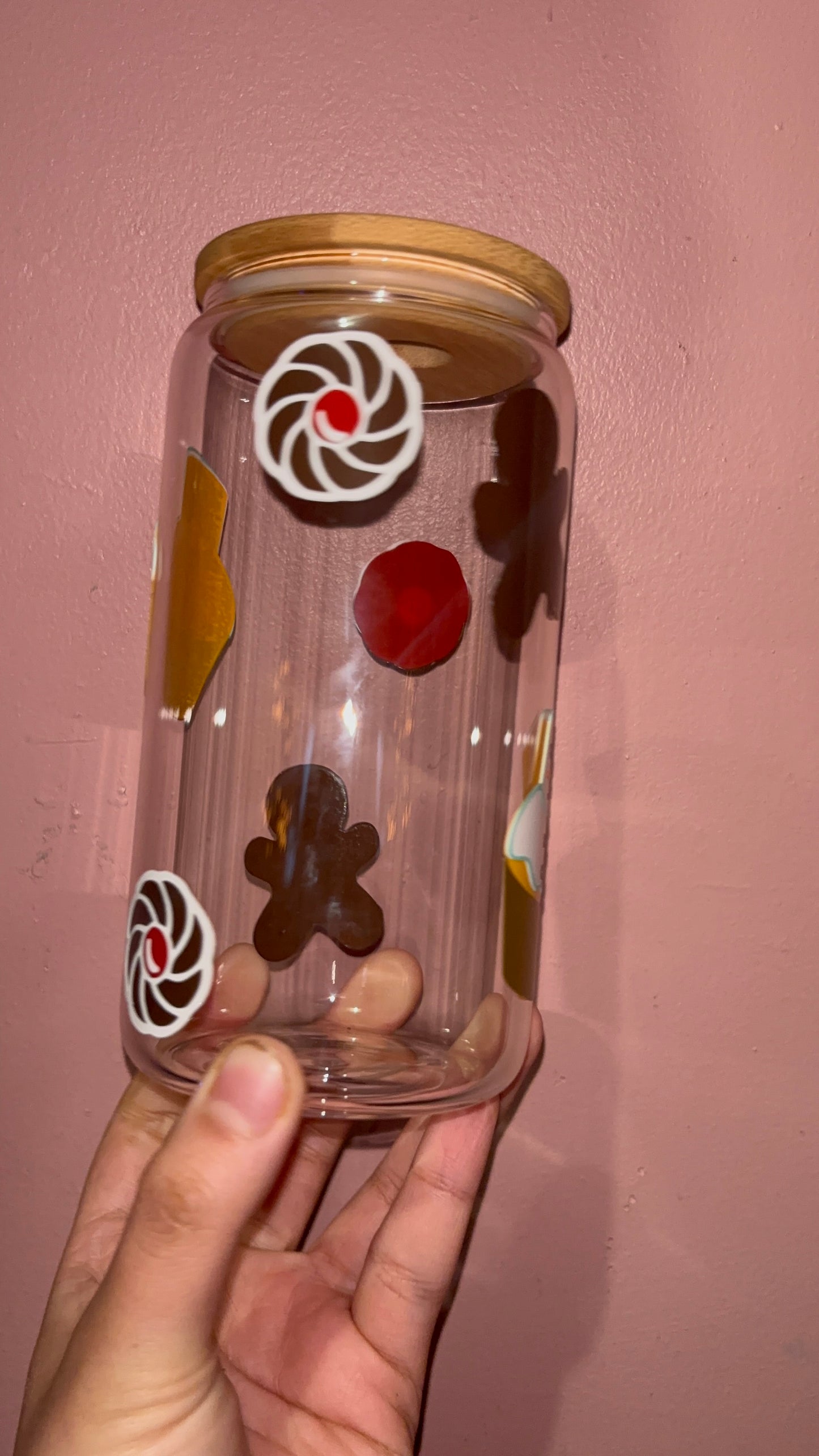 Christmas snowman and cookie glass cup