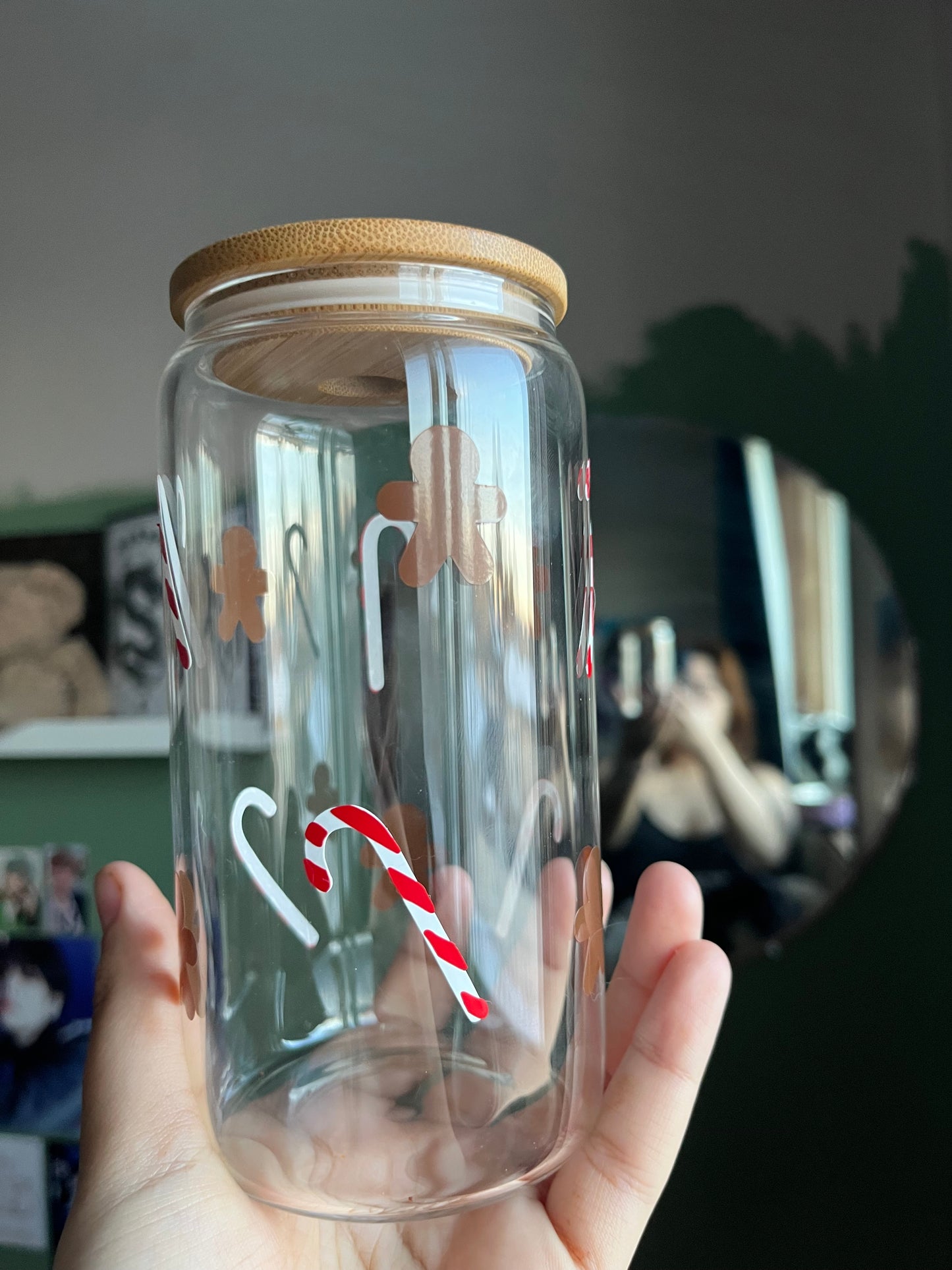 Candy Cane and Cookies Vinyl Glass Cup