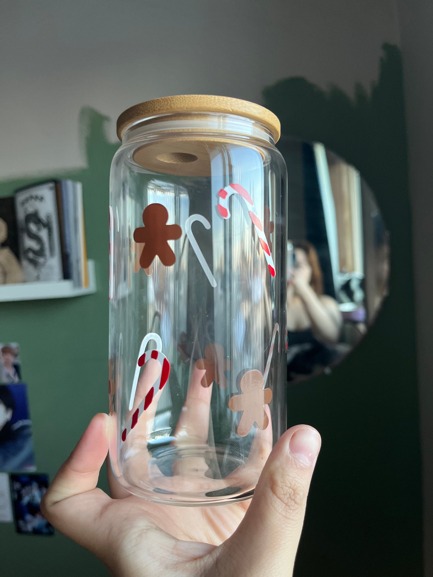 Candy Cane and Cookies Vinyl Glass Cup