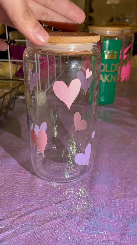 Pink And Purple Vinyl Glass Cup